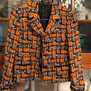 Ellen‎ Tracy wool blazer. Orange tweed. Never worn
